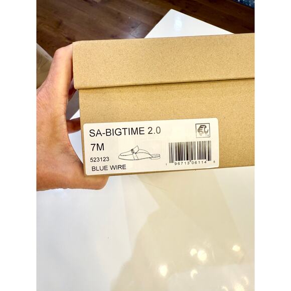 Sanctuary Smart Creation Aqua Blue Wire Bigtime 2.0 Mule Size 7 in Box NWT - Picture 12 of 12